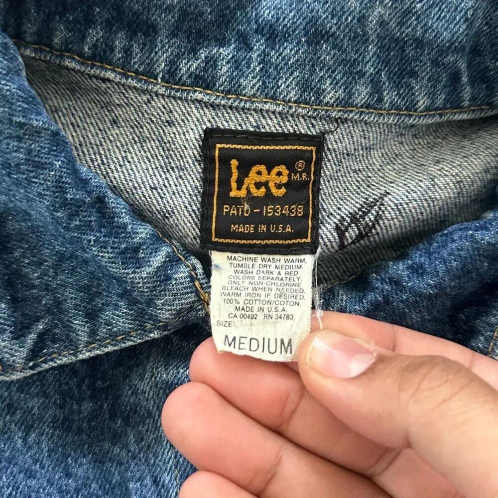 Vintage 80s Lee Denim Jean Jacket Size Medium - Picture 3 of 6